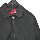 Vintage Tommy Hilfiger bomber jacket windbreaker tracksuit track jacket trackie sweater jumper sweatshirt pullover long sleeve in black, checkered inside