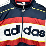 Vintage Adidas tracksuit trackie jacket zip up sweater dark blue red and white