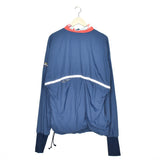 Vintage windbreaker fleece pullover in blue red and white