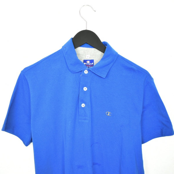 Vintage Champion polo shirt t-shirt in blue