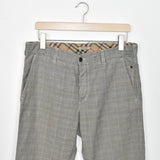 Vintage Burberry check trousers joggers jeans pants bottoms in cream, brown