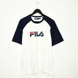 Vintage Fila t-shirt top blouse tee in white and blue