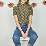 Cute Yoors turtleneck crewneck t-shirt jumper sweater top pullover blouse in black and gold