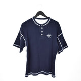 Vintage Calvin Klein button up t-shirt top blouse tee in blue