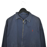 Vintage Ralph Lauren zip up jacket windbreaker tracksuit track jacket trackie sweater jumper sweatshirt pullover long sleeve in dark blue
