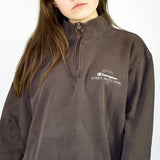 Beautiful vintage Champion half zip fleece pullover sweatshirt in brown