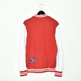 Vintage Puma bomber jacket fleece windbreaker in red and white