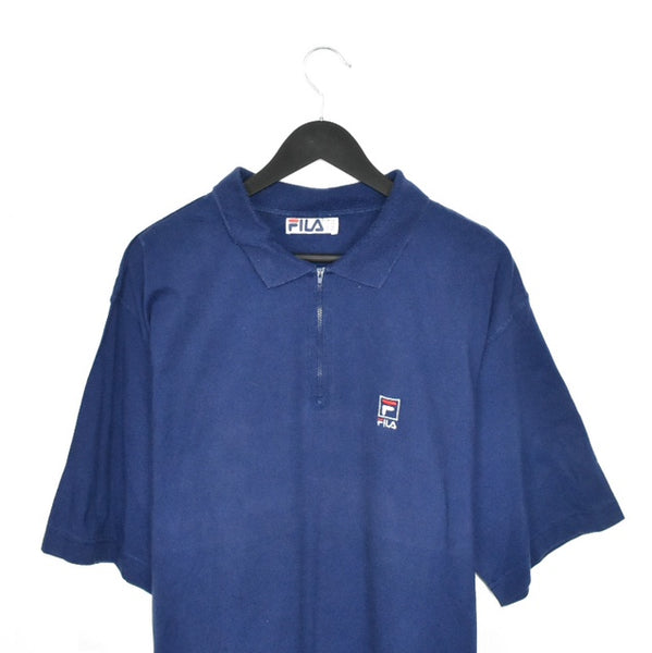 Vintage Fila quarter zip up polo shirt top pullover blouse in blue