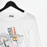 Vintage Fila t-shirt top blouse tee in white