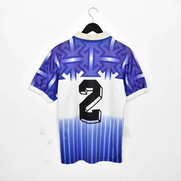 Vintage lotto polo sport shirt short sleeve t-shirt tee blouse top in blue and white