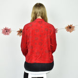 Cute vintage Partout with buttons jumper sweater top cardigan pullover blouse in red