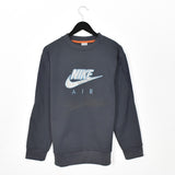 Vintage spell out Nike pullover sweatshirt windbreaker fleece track jacket in dark grey/blue