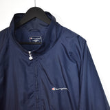 Vintage Champion zip up track jacket windbreaker sweatshirt longsleeve tee pullover jumper in dark blue