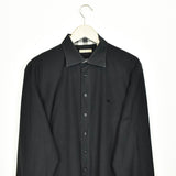 Vintage Burberry collared button-down shirt top blouse in black