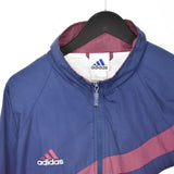 Vintage Adidas zip up track jacket windbreaker sweatshirt longsleeve tee pullover jumper in dark blue white and red