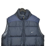 Vintage Nike padded vest gilet zip up windbreaker tracksuit track jacket trackie puffer jacket in navy