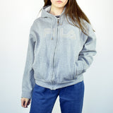Vintage Fila zip up hoodie jumper sweater pullover in gray