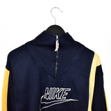 Vintage Nike quarter zip up jumper longsleeve tee pullover sweatshirt in dark blue and yellow