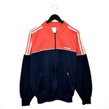 Vintage Adidas track bomber jacket windbreaker fleece track jacket in red and navy blue