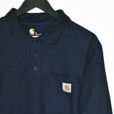 Vintage Carhartt polo shirt top blouse tee in dark blue