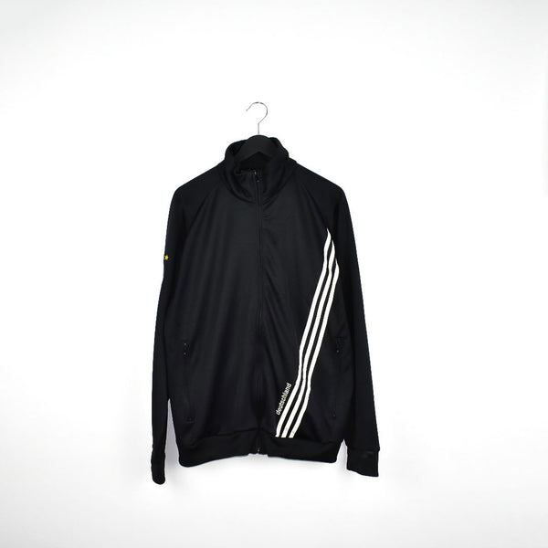 Vintage Adidas zip up tracksuit trackie jumper windbreaker sweater pullover long sleeve jacket in black with white stripes