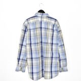 Vintage Lacoste button down formal shirt long sleeve blouse top in checkered blue