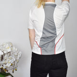 Asics quarter zip up t-shirt top sweatshirt jumper sweater pullover in white