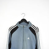 Vintage Adidas zip up jacket tracksuit track windbreaker longsleeve tee pullover jumper in grey, black and white