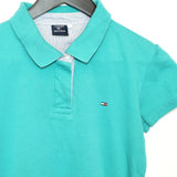 Vintage Tommy Hilfiger polo shirt t-shirt pullover in turquoise/cyan