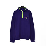 Vintage Diadora fleece quarter zip up jumper hoodie pullover sweatshirt windbreaker track jacket in purple and neon green