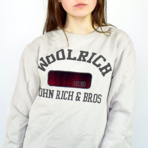 Vintage Woolrich sweatshirt jumper sweater pullover hoodie in white