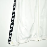 Vintage lotto zip up tracksuit track jacket trackie sweater jumper sweatshirt pullover long sleeve in black and white