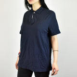 Vintage Champion polo shirt t shirt pullover in navy blue