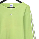Vintage Adidas V-neck jumper pullover sweatshirt top in light green