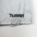 Vintage Hummel shorts trousers joggers bottoms pants in shiny/reflective grey/silver