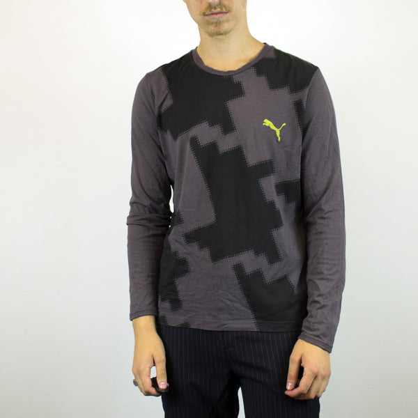 Vintage Puma sweatshirt jumper sweater pullover hoodie in gray and black