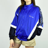 Vintage Champion tracksuit track jacket fleece windbreaker in navy blue, white and black