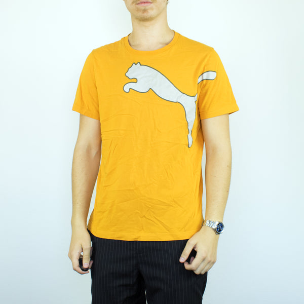 Vintage Puma t-shirt top blouse tee in yellow