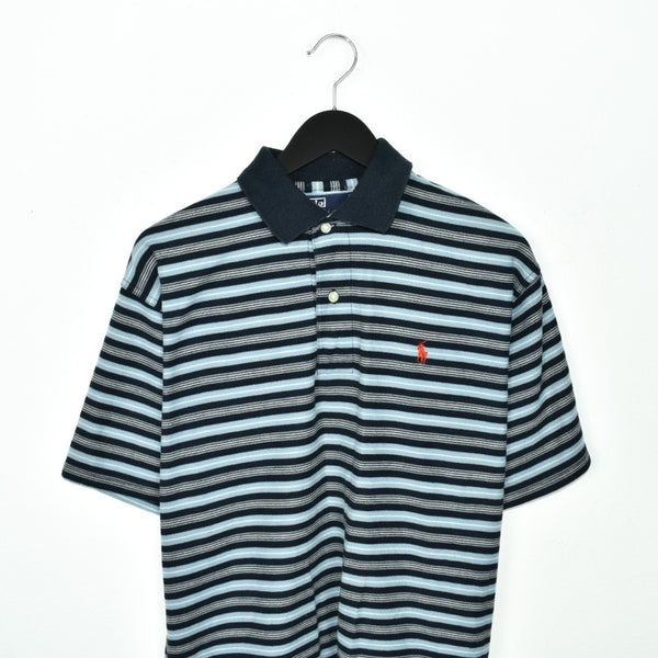 Vintage striped Ralph Lauren polo shirt t-shirt pullover in blue