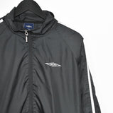 Vintage Umbro windbreaker tracksuit fleece longsleeve tee pullover sweatshirt jumper in black and white