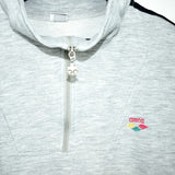 Vintage Arena quarter zip up sweatshirt jumper long sleeve tee pullover in grey and black