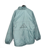 Vintage Adidas puffer jacket track windbreaker coat pullover bomber jacket trench coat in teal