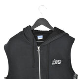 Vintage Asics sleeveless zip up hoodie sweatshirt pullover jumper top in black