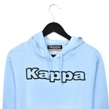 Vintage Kappa hoodie pullover sweatshirt windbreaker fleece track jacket in baby blue