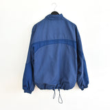 Vintage Adidas windbreaker zip up jacket fleece track jacket bomber jacket jumper in dark blue.