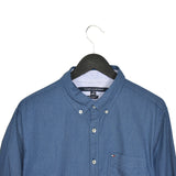 Vintage Tommy Hilfiger formal button up shirt long sleeve top in dark blue