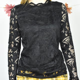 Cool see through sleeves Gina Tricot blouse jumper sweater top cardigan pullover in black
