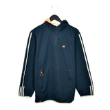 Vintage quarter zip up Adidas hoodie sweatshirt pullover jumper in navy blue