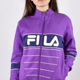 Vintage Fila tracksuit track jacket fleece windbreaker in purple