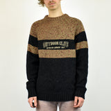 Vintage Outdoor club sweater pullover jumper in brown and black